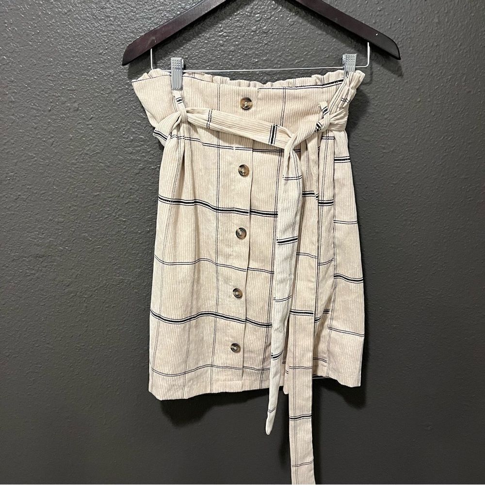 Potters Pot Corduroy Button Front Skirt Large
